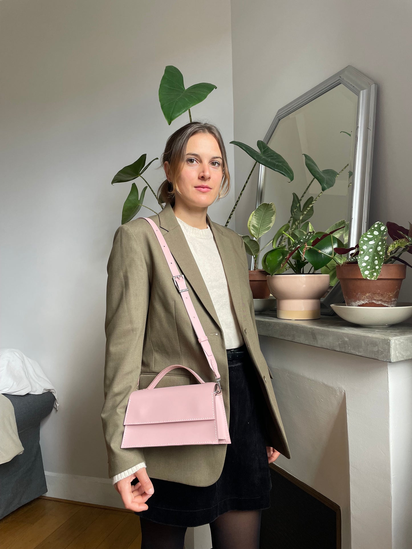 Sac Ava allongé / Rose poudré